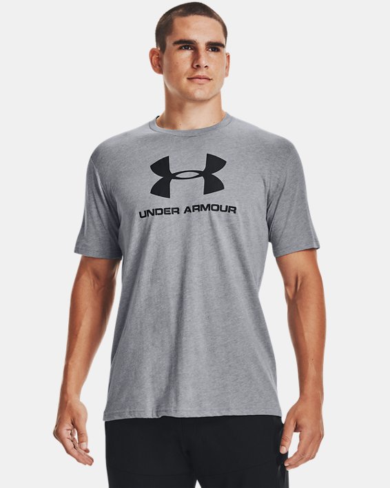 Men's UA Sportstyle Logo Short Sleeve, Gray, pdpMainDesktop image number 0